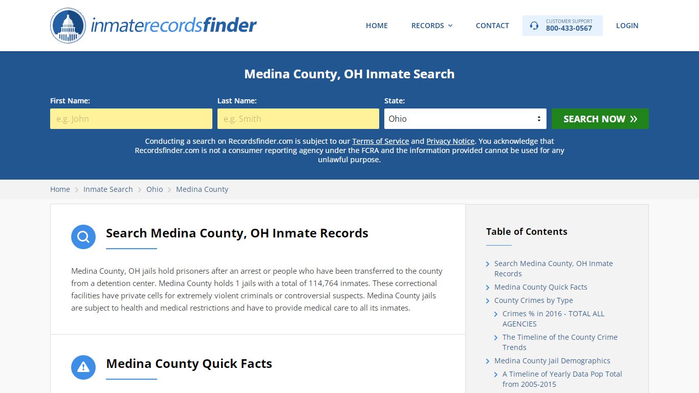 Medina County, OH Inmate Lookup & Jail Records Online