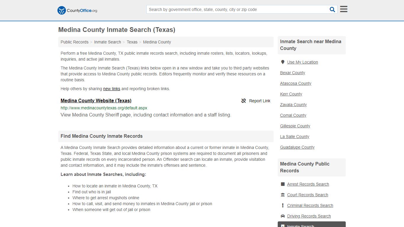 Inmate Search - Medina County, TX (Inmate Rosters & Locators)